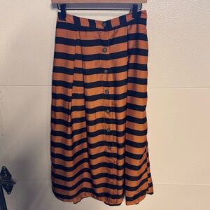 Who What Wear A-Line Midi Skirt Blue and Orange